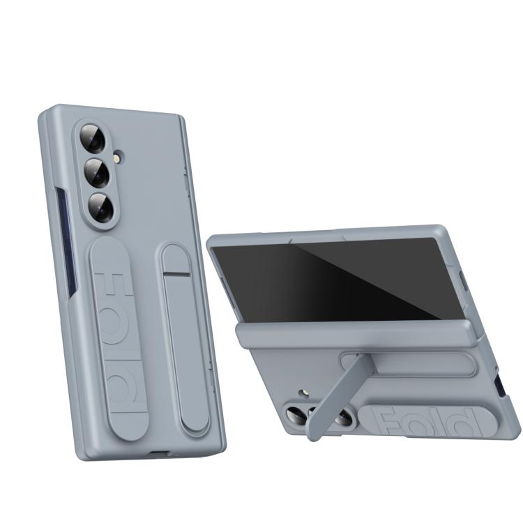 For Galaxy Z Fold7 5G Bazher Shell Film Integrated Holder Shockproof Phone Case(Grey)