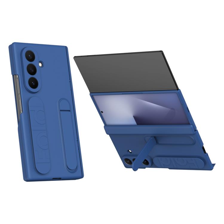 

For Samsung Galaxy Z TriFold Bazher Shell Film Integrated Holder Shockproof Phone Case(Blue)