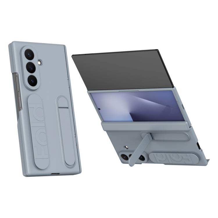 

For Galaxy Z TriFold Bazher Shell Film Integrated Holder Shockproof Phone Case(Grey)