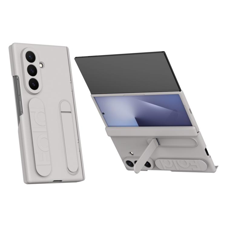 For Galaxy Z TriFold Bazher Shell Film Integrated Holder Shockproof Phone Case(Titanium original color)