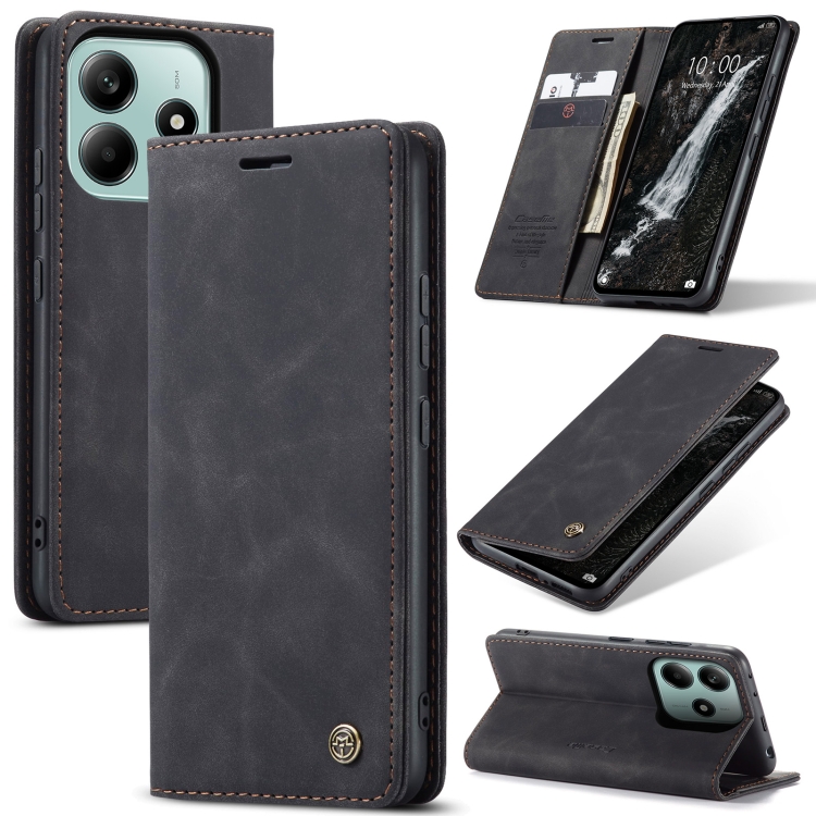 

For Redmi Note 14 5G CaseMe 013 Multifunctional Horizontal Flip Leather Phone Case(Black)