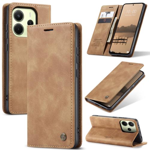 

For Redmi Note 14 4G Global CaseMe 013 Multifunctional Horizontal Flip Leather Phone Case(Brown)