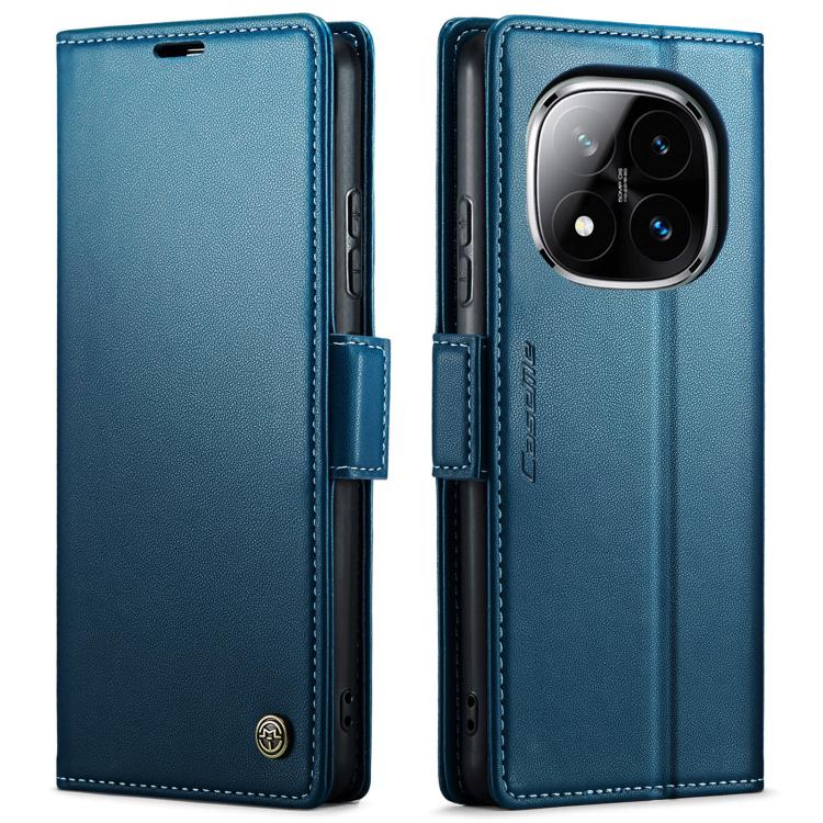

For Redmi Note 14 Pro 4G CaseMe 023 Butterfly Buckle Litchi Texture RFID Anti-theft Leather Phone Case(Blue)