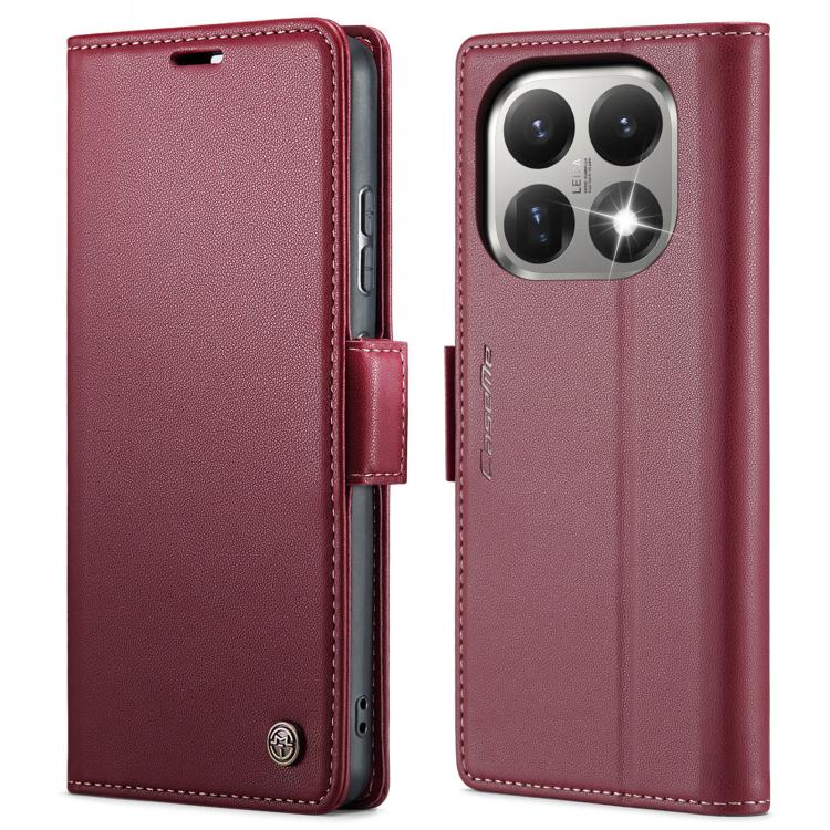 

For Xiaomi 15T CaseMe 023 Butterfly Buckle Litchi Texture RFID Anti-theft Leather Phone Case(Red)