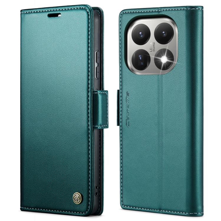 

For Xiaomi 15T CaseMe 023 Butterfly Buckle Litchi Texture RFID Anti-theft Leather Phone Case(Green)