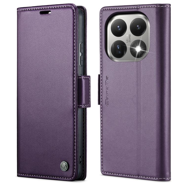 

For Xiaomi 15T CaseMe 023 Butterfly Buckle Litchi Texture RFID Anti-theft Leather Phone Case(Purple)