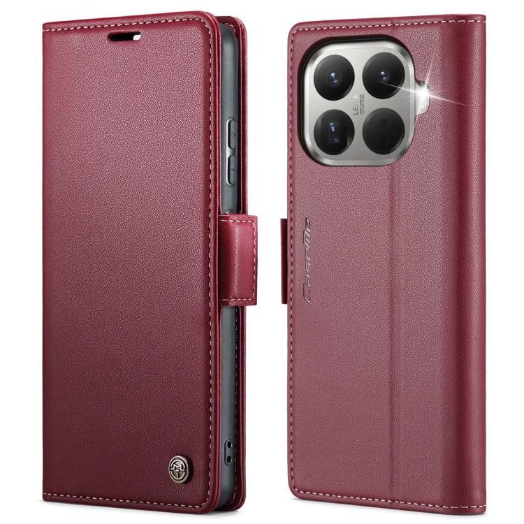 

For Xiaomi 15T Pro CaseMe 023 Butterfly Buckle Litchi Texture RFID Anti-theft Leather Phone Case(Red)