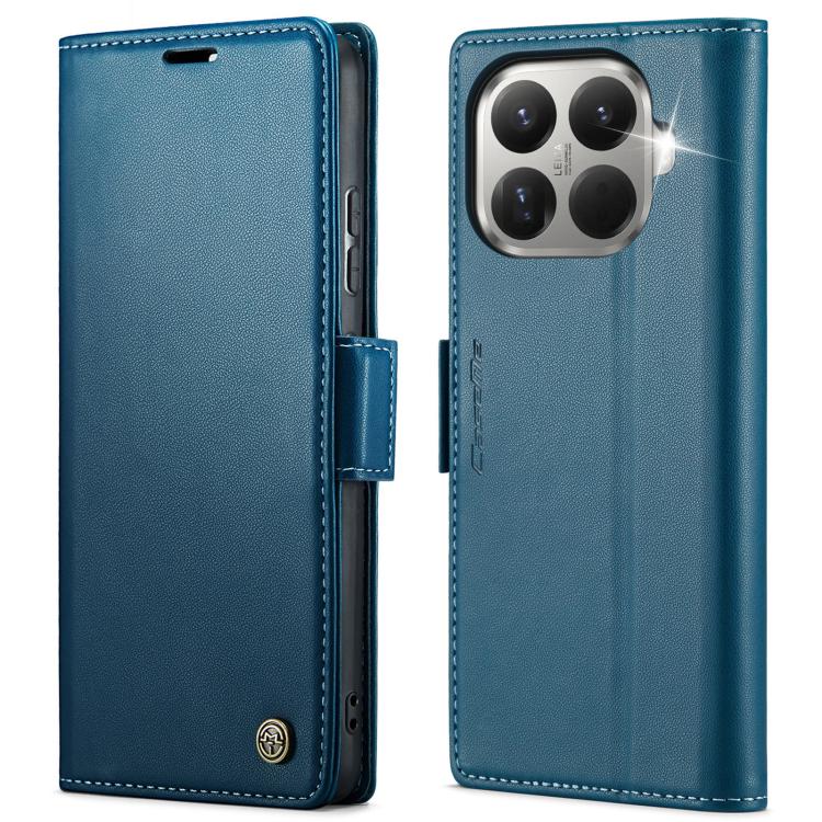 

For Xiaomi 15T Pro CaseMe 023 Butterfly Buckle Litchi Texture RFID Anti-theft Leather Phone Case(Blue)