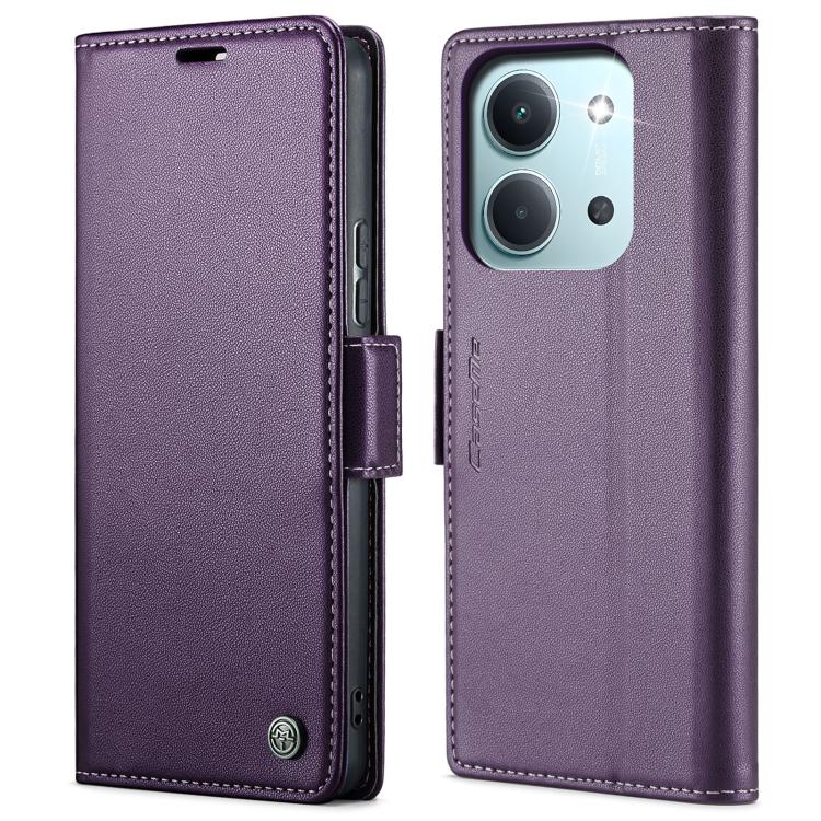 

For Redmi 15C 5G / 4G EU 173mm CaseMe 023 Butterfly Buckle Litchi Texture RFID Anti-theft Leather Phone Case(Purple)