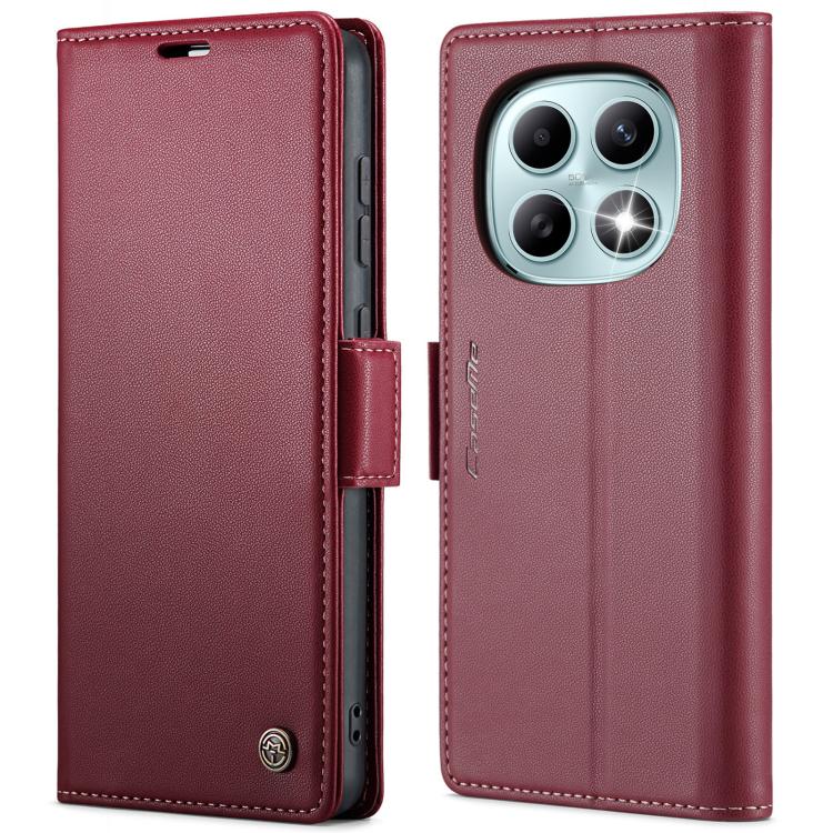 

For Redmi Note 15 4G / 5G Global 164mm CaseMe 023 Butterfly Buckle Litchi Texture RFID Anti-theft Leather Phone Case(Red)