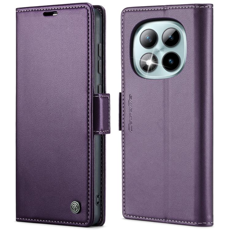 For Redmi Note 15 Pro+ 5G Global 163.3mm CaseMe 023 Butterfly Buckle Litchi Texture RFID Anti-theft Leather Phone Case(Purple)