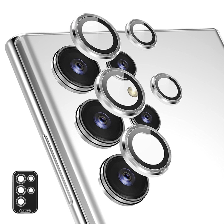 

For Samsung Galaxy S25 Ultra 5G ENKAY Hat-Prince 9H Rear Camera Lens Aluminium Alloy Tempered Glass Film(Silver)