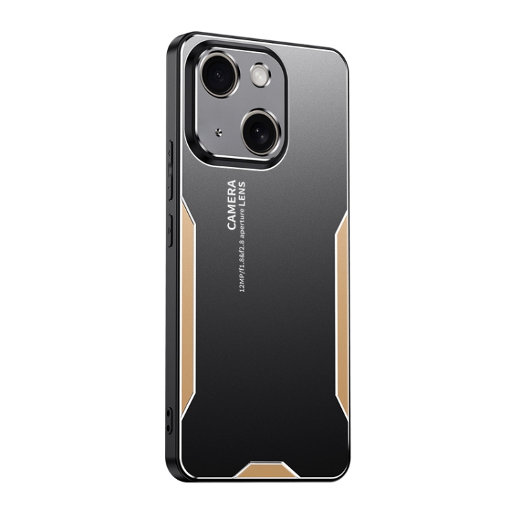 

For iPhone 14 Plus Blade Series TPU Hybrid Metal Phone Case(Gold)