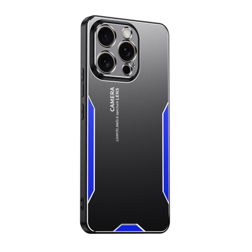 

For iPhone 14 Pro Max Blade Series TPU Hybrid Metal Phone Case(Blue)