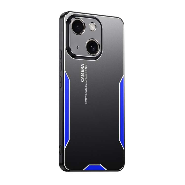

For iPhone 15 Plus Blade Series TPU Hybrid Metal Phone Case(Blue)