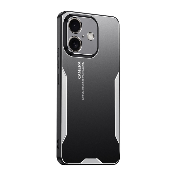 

For iPhone 16 Blade Series TPU Hybrid Metal Phone Case(Silver)