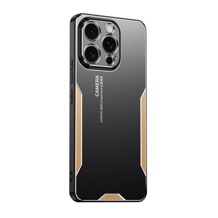 

For iPhone 12 Pro Blade Series TPU Hybrid Metal Phone Case(Gold)