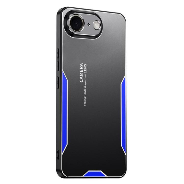 

For iPhone 16e Blade Series TPU Hybrid Metal Phone Case(Blue)