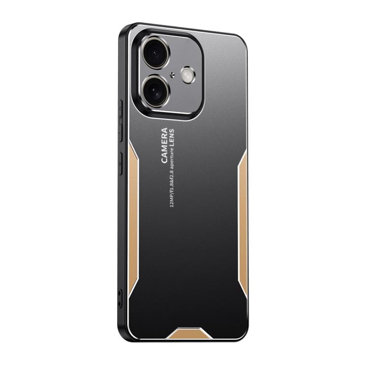 

For iPhone 17 Blade Series TPU Hybrid Metal Phone Case(Gold)