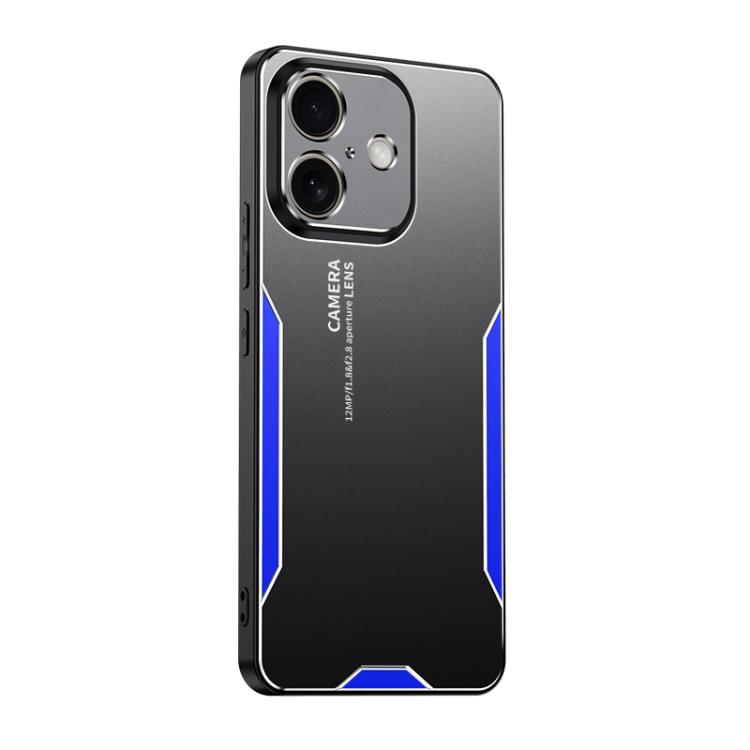 

For iPhone 17 Blade Series TPU Hybrid Metal Phone Case(Blue)