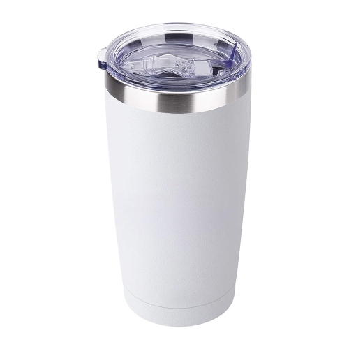 JUNSUNMAY 600ml 304 Stainless Steel Vacuum Insulated Coffee Travel Mug Double Wall Thermal Cup(White)