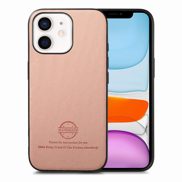 

For iPhone 11 Twill Fabric Leather Skin Back Phone Case(Pink)