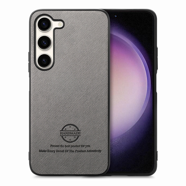 

For Samsung Galaxy S21+ 5G Twill Fabric Leather Skin Back Phone Case(Gray)