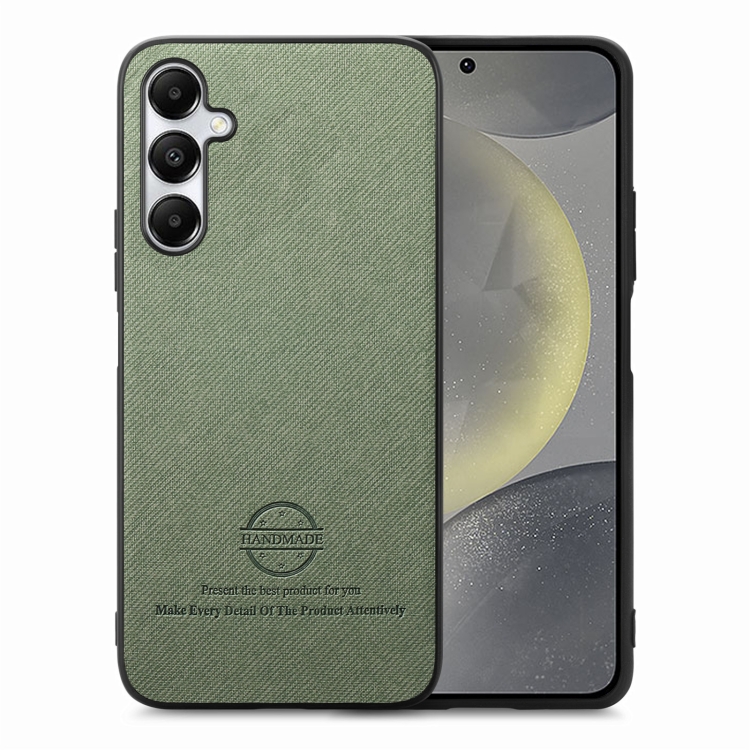 

For Samsung Galaxy S24 5G Twill Fabric Leather Skin Back Phone Case(Green)
