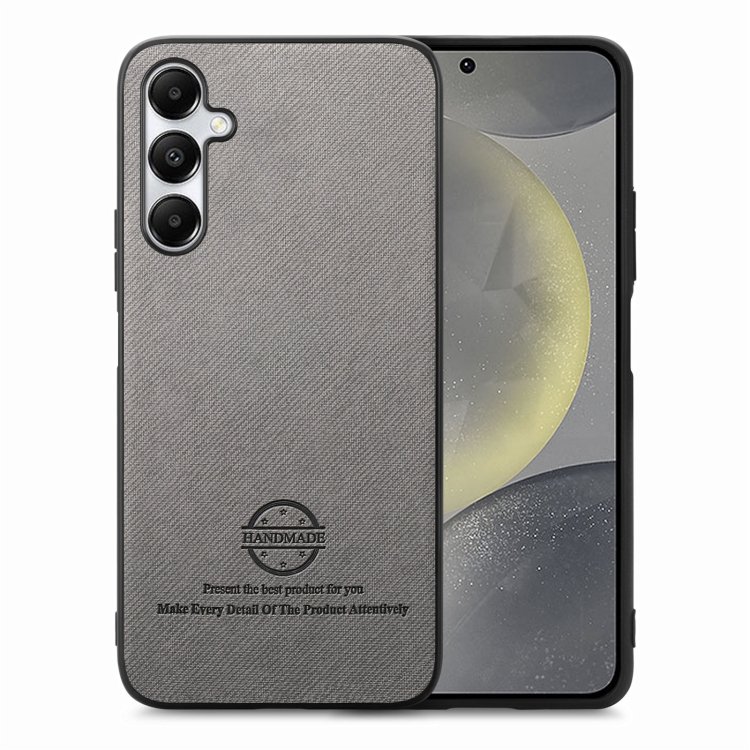 

For Samsung Galaxy S24+ 5G Twill Fabric Leather Skin Back Phone Case(Gray)