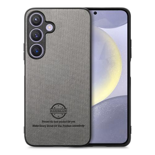 

For Samsung Galaxy S25 5G Twill Fabric Leather Skin Back Phone Case(Gray)