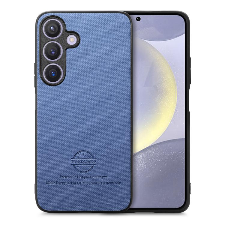 For Samsung Galaxy A57 5G Twill Fabric Leather Skin Back Phone Case(Blue)