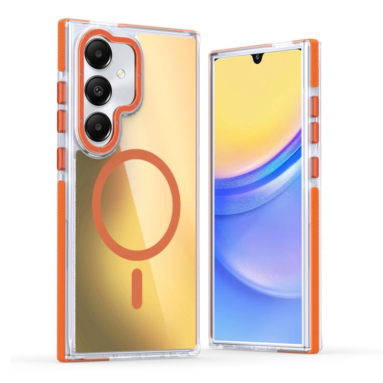 

For Samsung Galaxy S24 5G Dual-Color Gradient Discolor MagSafe Phone Case(Orange)