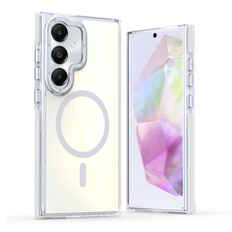 

For Samsung Galaxy S24 Ultra 5G Dual-Color Gradient Discolor MagSafe Phone Case(White)