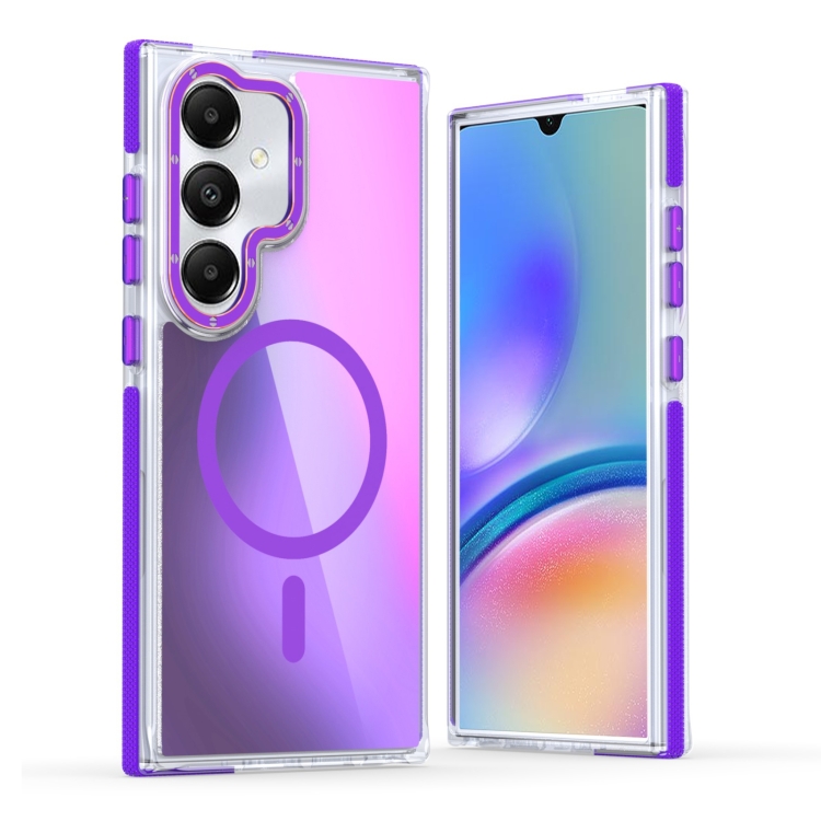 

For Samsung Galaxy A05s Dual-Color Gradient Discolor MagSafe Phone Case(Purple)
