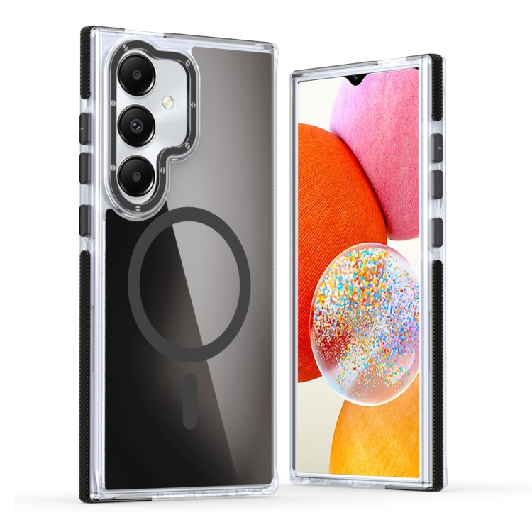 

For Samsung Galaxy A54 Dual-Color Gradient Discolor MagSafe Phone Case(Black)