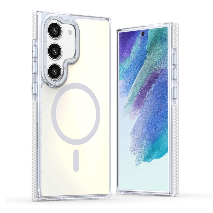 

For Samsung Galaxy A06 Dual-Color Gradient Discolor MagSafe Phone Case(White)