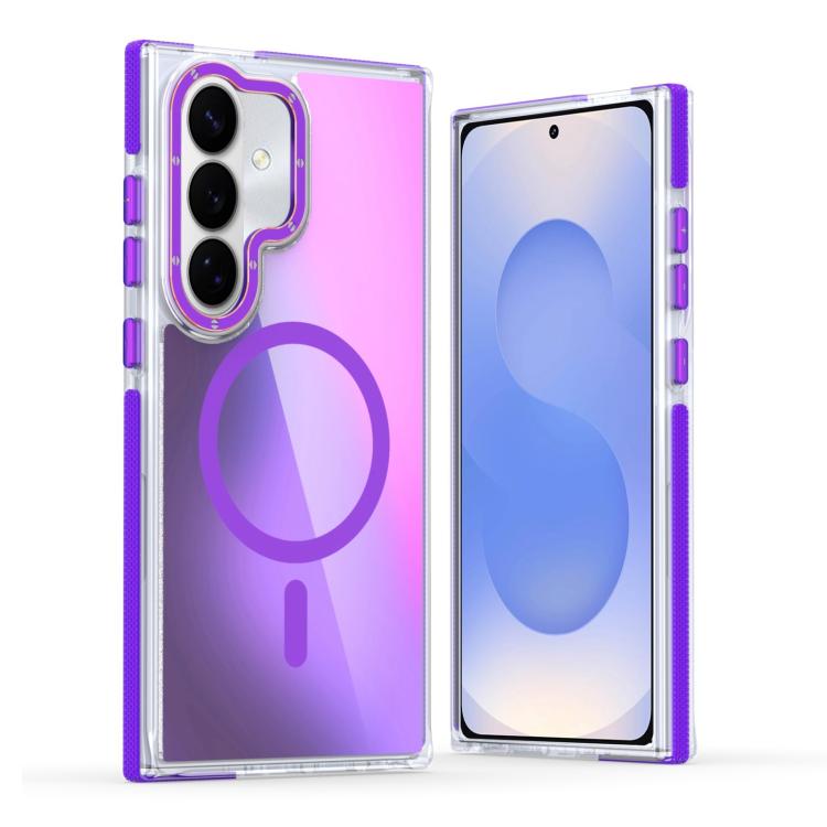 

For Samsung Galaxy S26 5G Dual-Color Gradient Discolor MagSafe Phone Case(Purple)