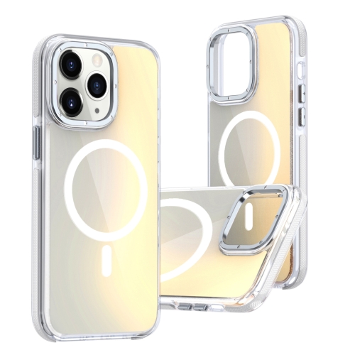 

For iPhone 11 Pro Max Dual-Color Gradient Discolor MagSafe Phone Case(White)