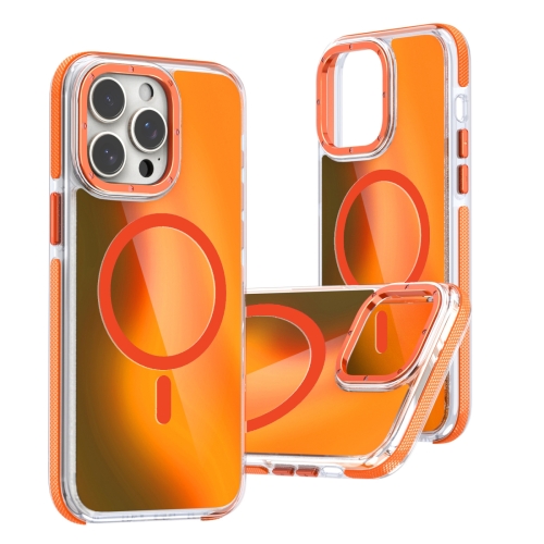 

For iPhone 12 Pro Max Dual-Color Gradient Discolor MagSafe Phone Case(Orange)