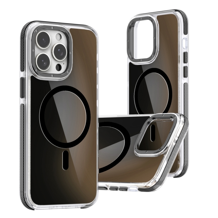 

For iPhone 14 Pro Max Dual-Color Gradient Discolor MagSafe Phone Case(Black)