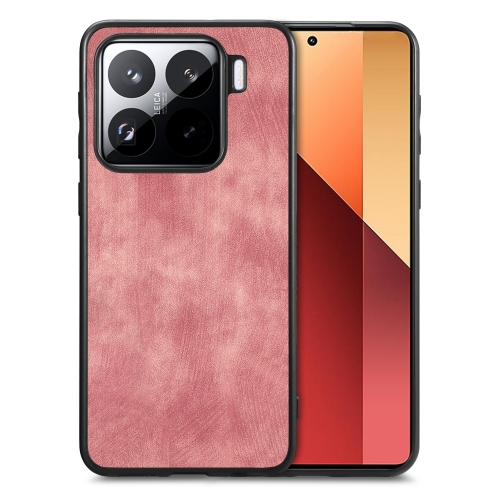 

For Xiaomi 15 Pro Vintage Leather PC Back Cover Phone Case(Pink)