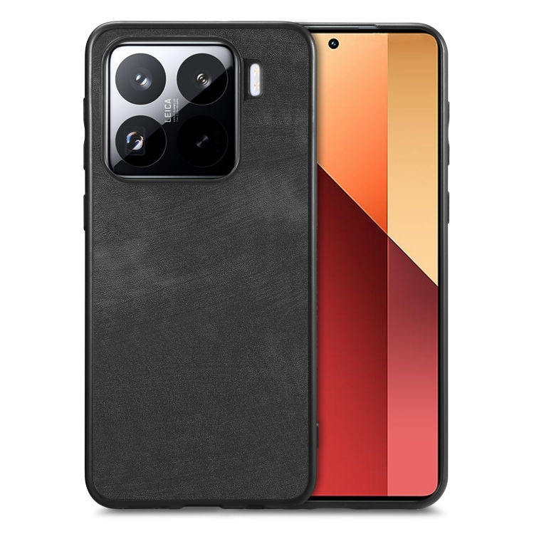 

For Xiaomi 15 Pro Vintage Leather PC Back Cover Phone Case(Black)