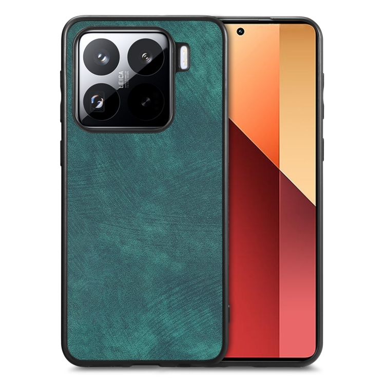 

For Xiaomi 15 Pro Vintage Leather PC Back Cover Phone Case(Green)