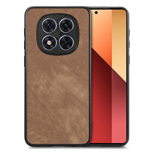 

For Xiaomi Redmi Note 14 5G Vintage Leather PC Back Cover Phone Case(Brown)