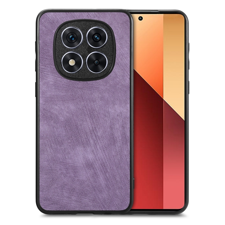 

For Xiaomi Redmi Note 14 Pro 5G Vintage Leather PC Back Cover Phone Case(Purple)