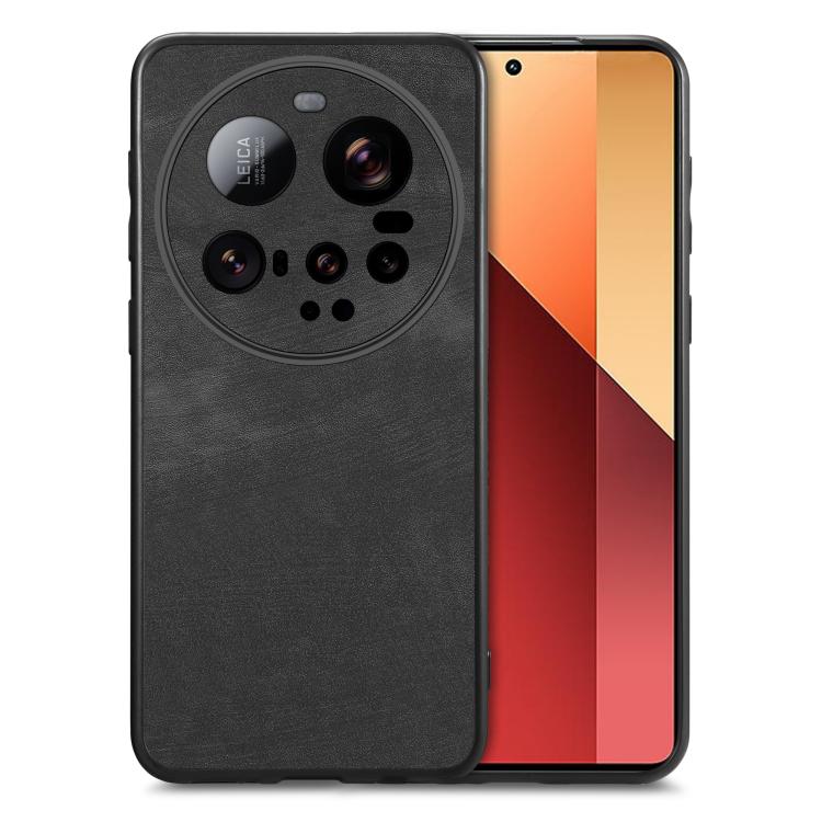 

For Xiaomi 15 Ultra Vintage Leather PC Back Cover Phone Case(Black)