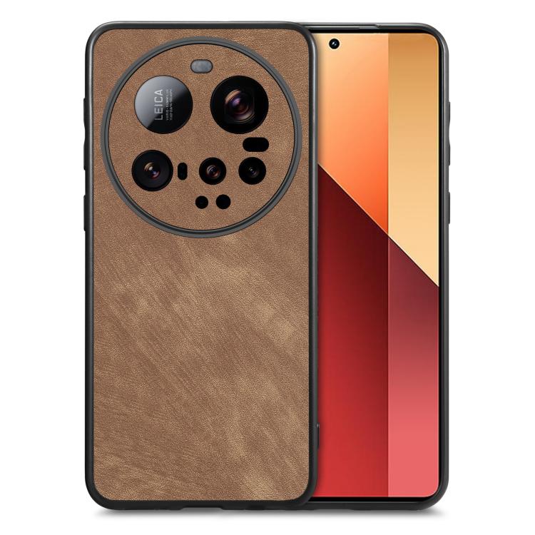 

For Xiaomi 15 Ultra Vintage Leather PC Back Cover Phone Case(Brown)