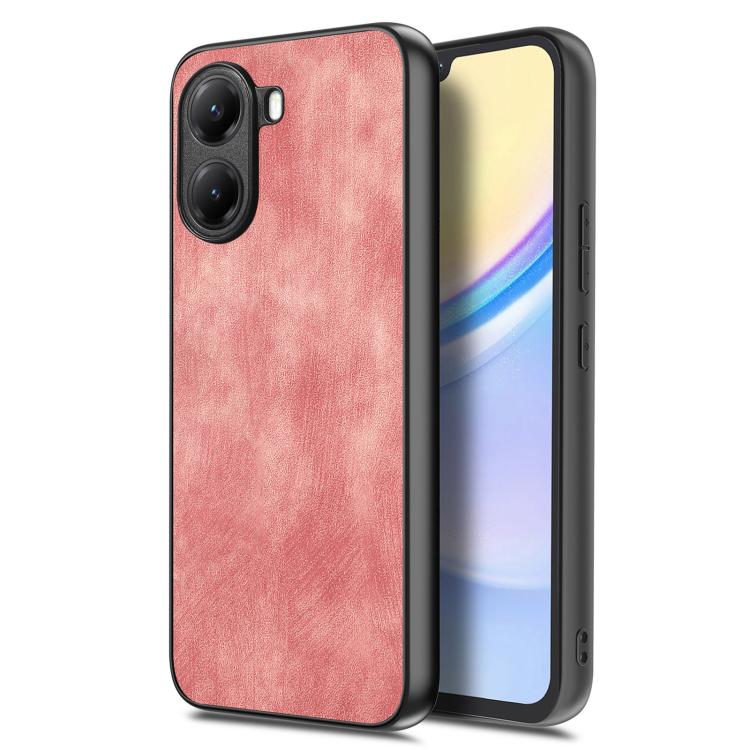 

For Xiaomi Poco X7 Pro Vintage Leather PC Back Cover Phone Case(Pink)