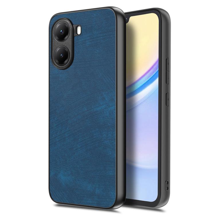

For Xiaomi Poco X7 Pro Vintage Leather PC Back Cover Phone Case(Blue)