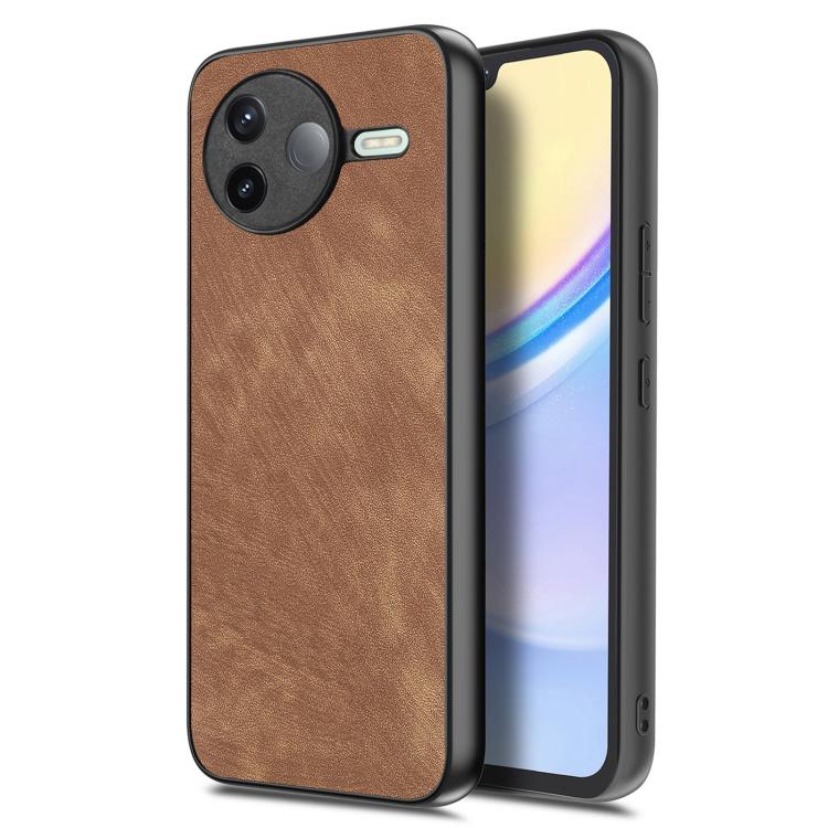 

For Redmi K80 / Poco F7 Pro Vintage Leather PC Back Cover Phone Case(Brown)